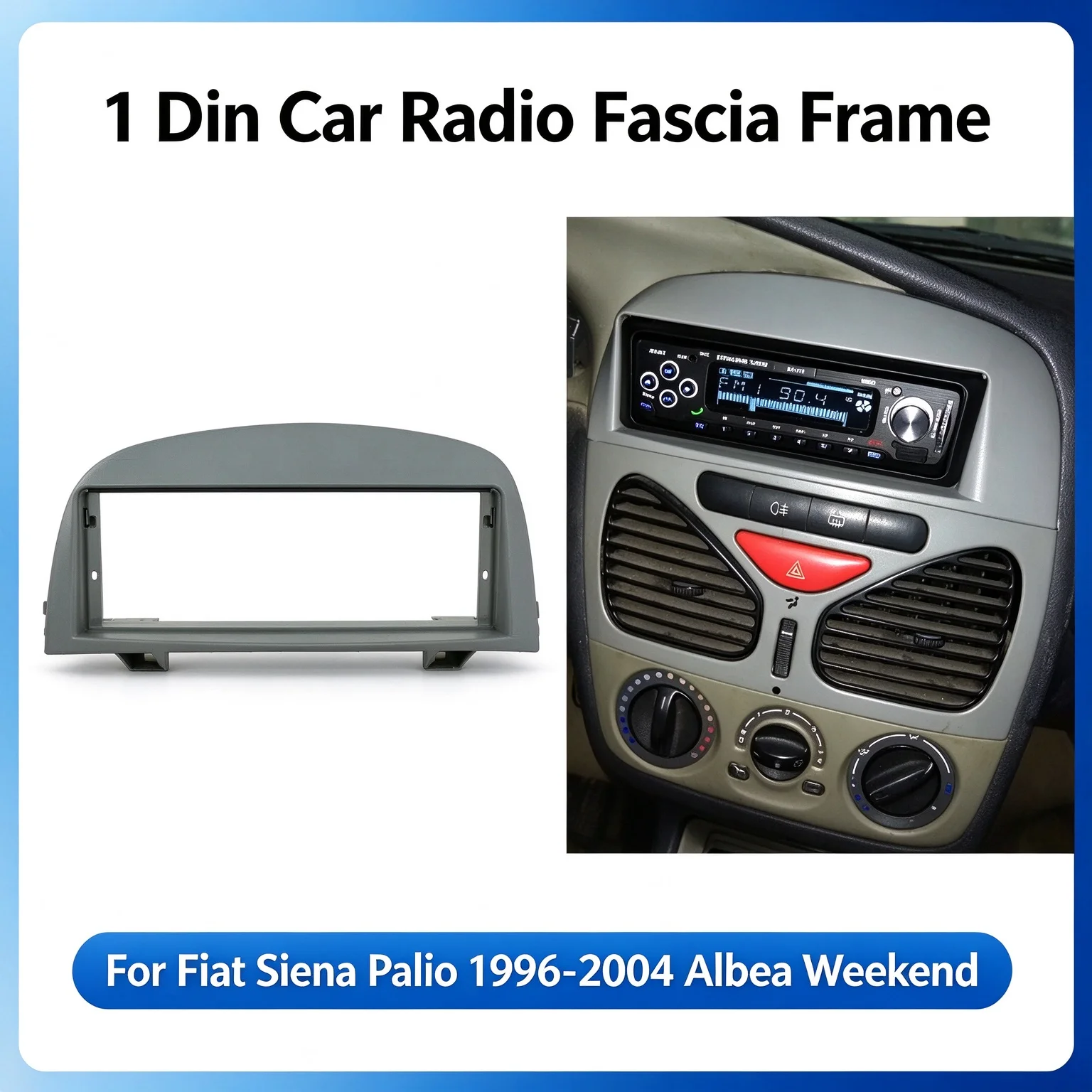 1 Din Car Radio Fascia Frame for Fiat Siena Palio 1996-2004 Albea Weekend Dash Panel Trim