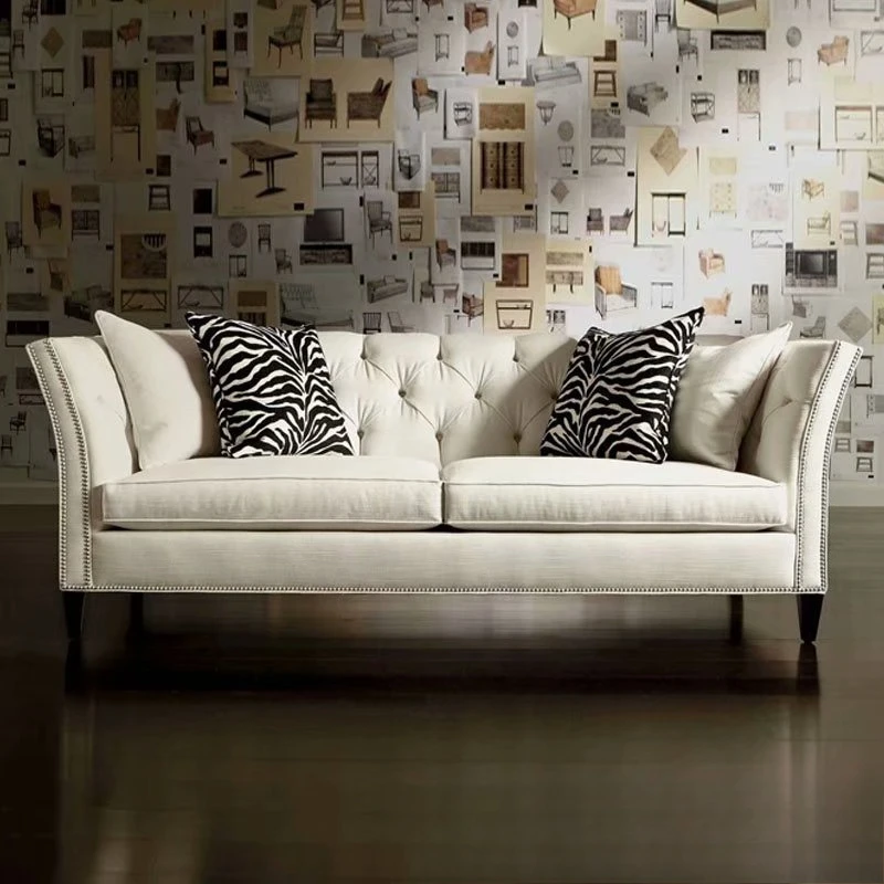 

Fabric sofa Living room Cafe Pull-up soft bag Leisure three-person sofa Club Reception sofa