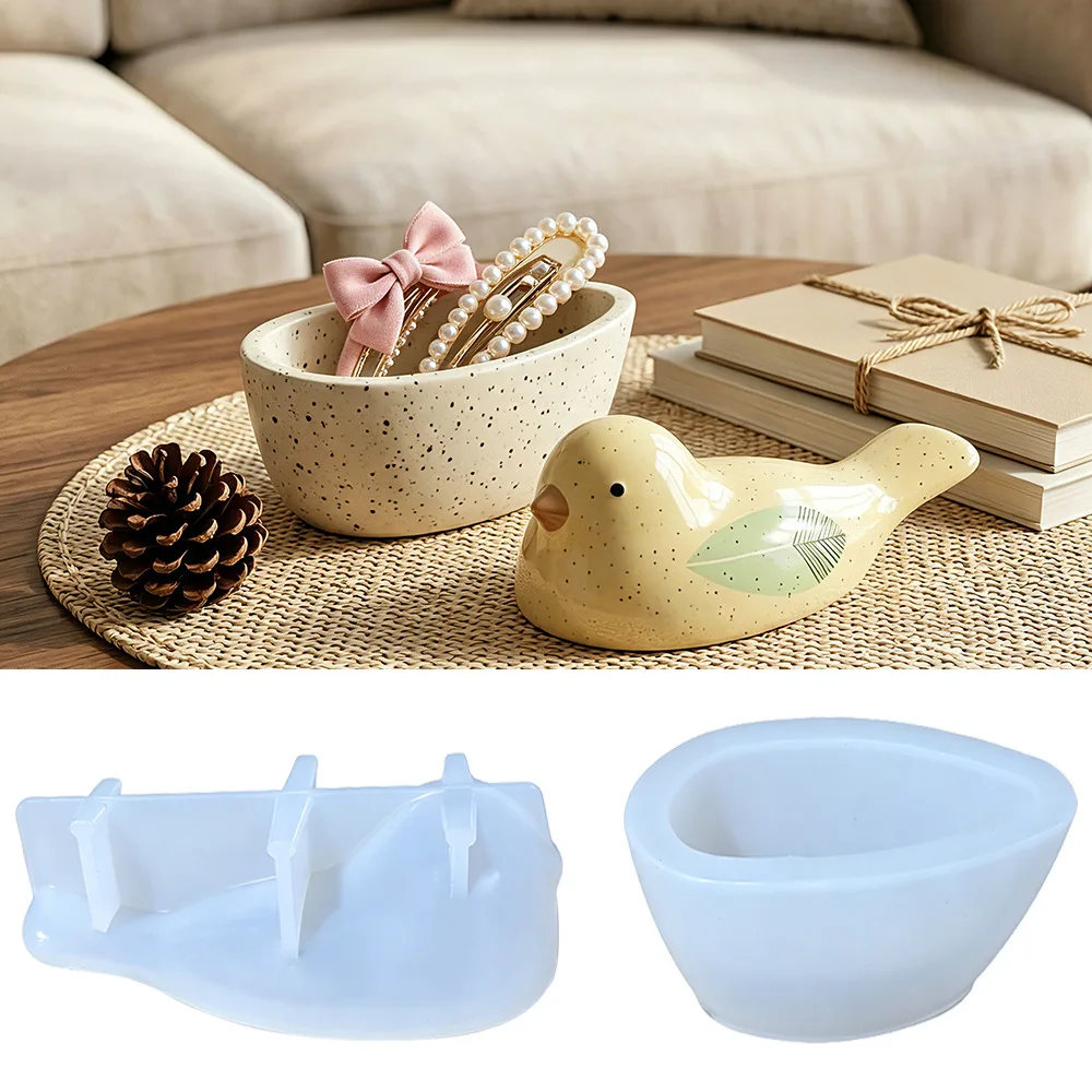 Bird Silicone Mold - DIY Resin Casting for Succulent Planter, Desktop Organizer & Home Decor Ornaments