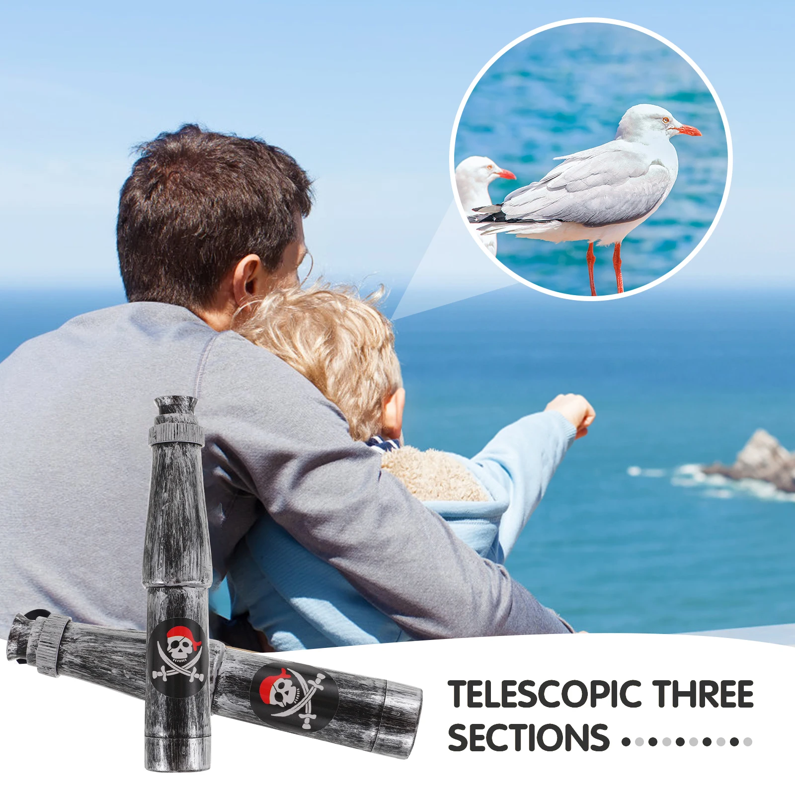 

6 Pcs Pirate Telescope Toys Prop Handheld Costume Kids Telescopes for Children Party Cosplay