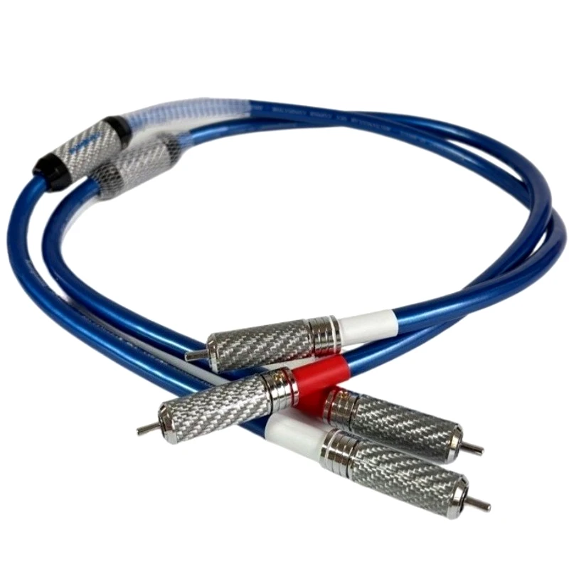 cable-rca-8001cu-rectangulaire-en-cuivre-occ-2-rca-males-ligne-de-signal-audio-hifi-prise-en-fibre-de-carbone