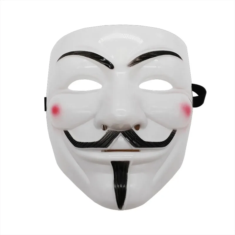 

Guy Fawkes Mask Black/White Revolutionary Style Halloween Cosplay Face Cover Party Accessories
