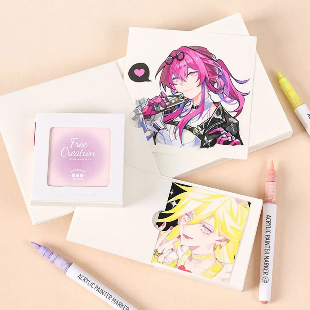 Quaderno da disegno in cartone spesso fai-da-te Ispirazione strappabile Record Sketchbook 48 fogli Libro di pittura Pennarello acrilico