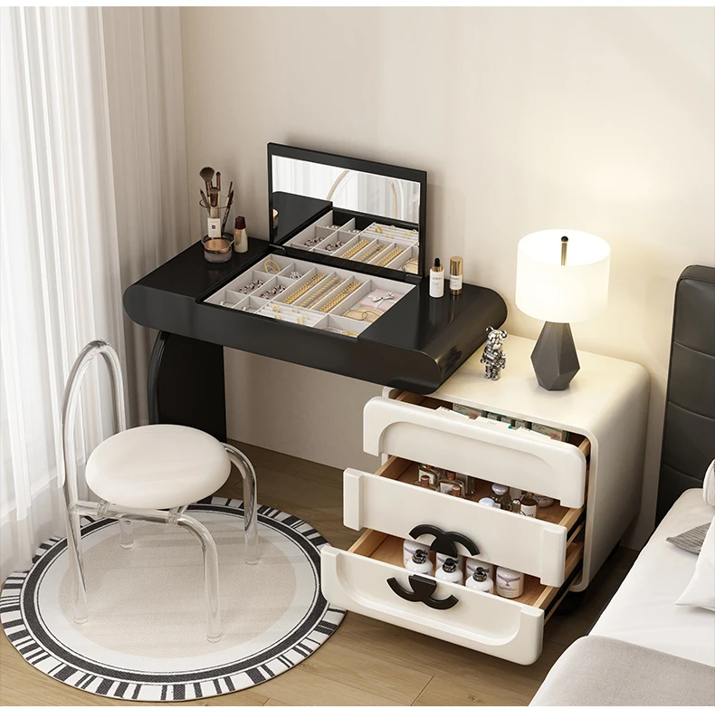 

Women Luxury Vanity Table Bedroom Makeup Storage Drawers Chair Desk Dressing Table Cosmetics Penteadeira Lounge Suite Furniture