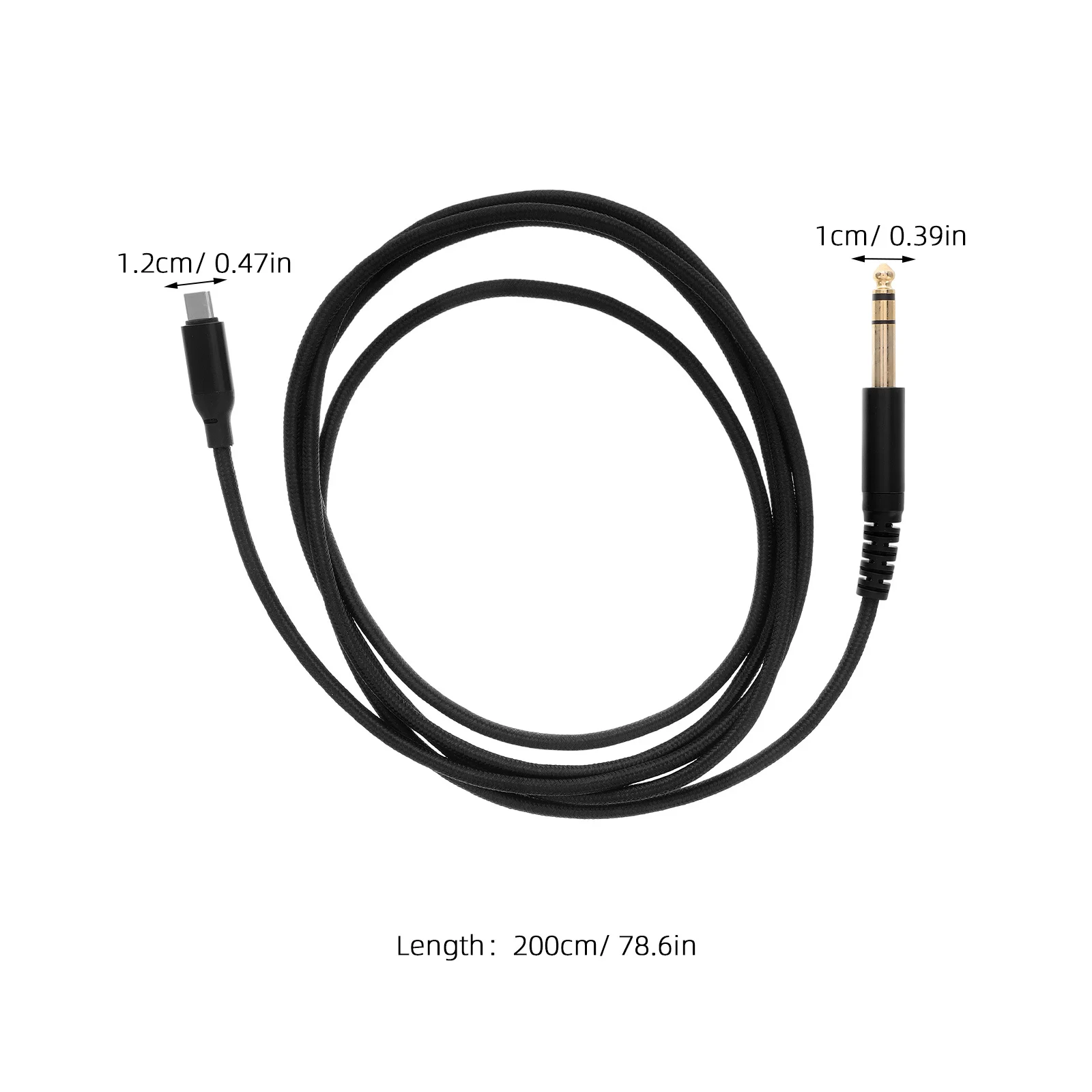 USB Type-C to 6.35mm Audio Cable Built-in Digital Chip Stable Transmission Clear Sound Guitar Recording Adapter Cable