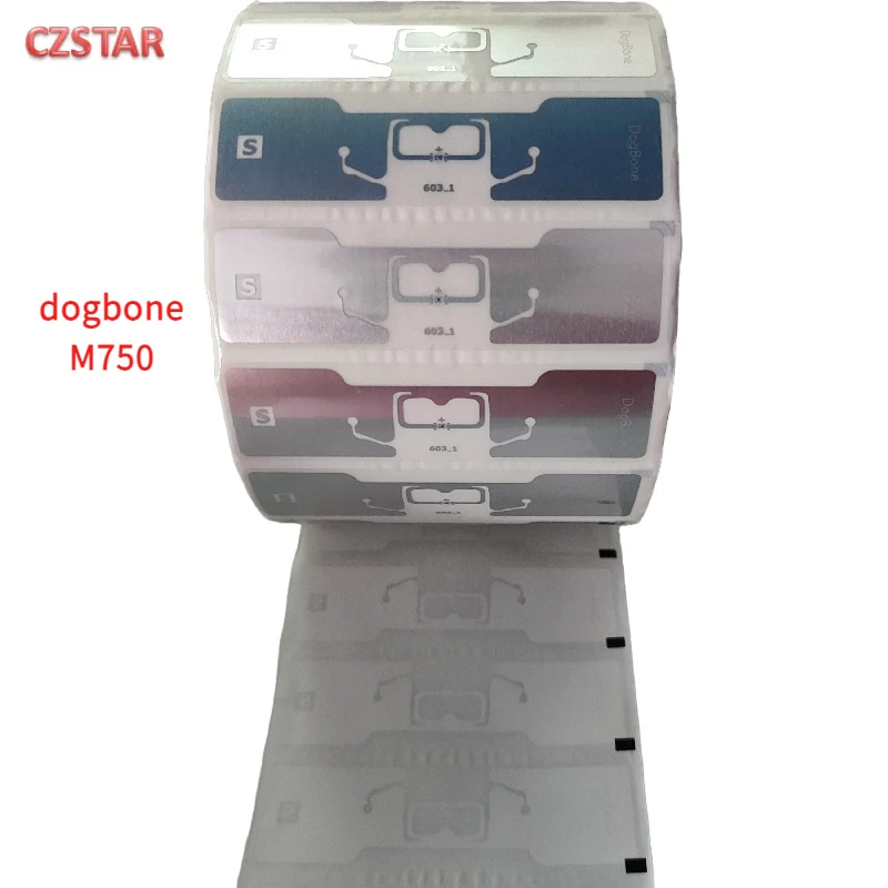 Czstar 50pcs excellent Smartrac DogBone RFID uhf tag M750 Impinj R6 U8 long range RFID uhf tag sticker for warehouse vehicle