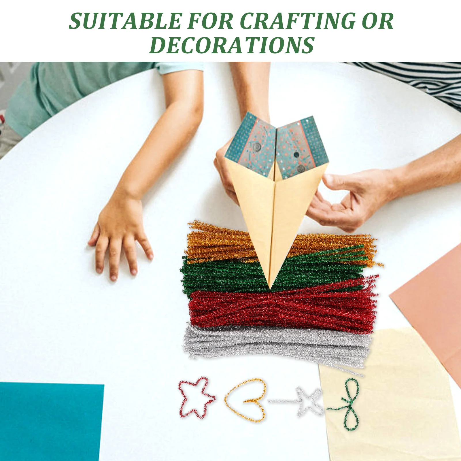 

400 шт., стебли синели, рождественские блестящие цветные очистители для труб, принадлежности для рукоделия «сделай сам», креативные аксессуары для воображения