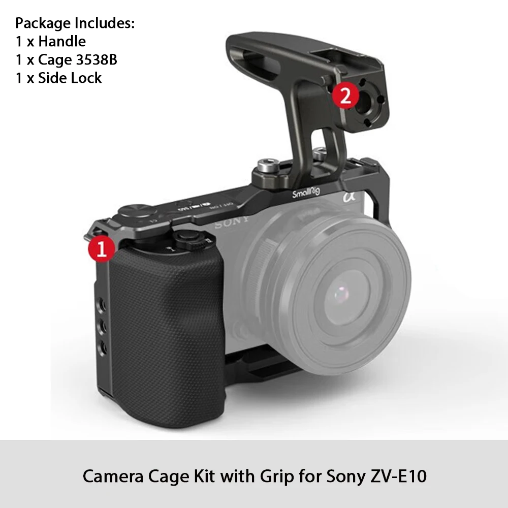 Smallrig for sony ZV-E10ケージ、シリコングリップと内蔵クイック