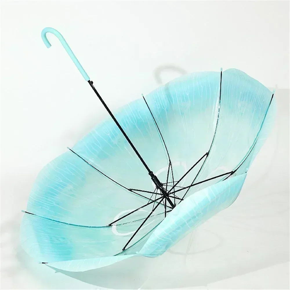 Transparent Automatic Umbrella with Long Beach Parasol Umbrellas Guarda Chuva Rain Gear Gifts Handle Jellyfish Unique Windproof