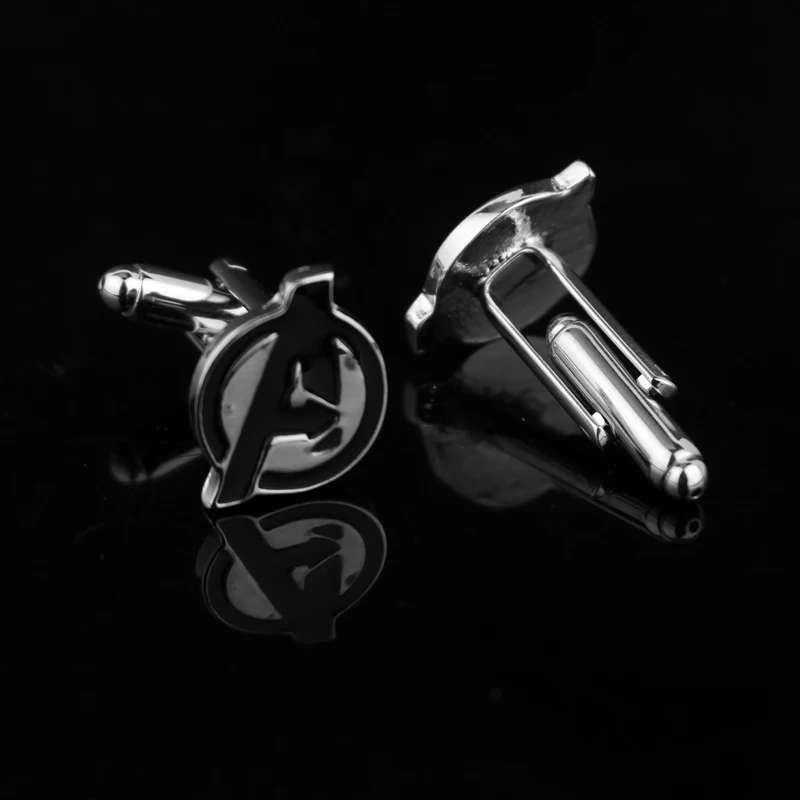 Marvel New Jewelry The Avengers Logo Enamel Cufflinf Men French Shirt Cuffs Fashion Cufflinks for Fans Quality Accessory Gifts