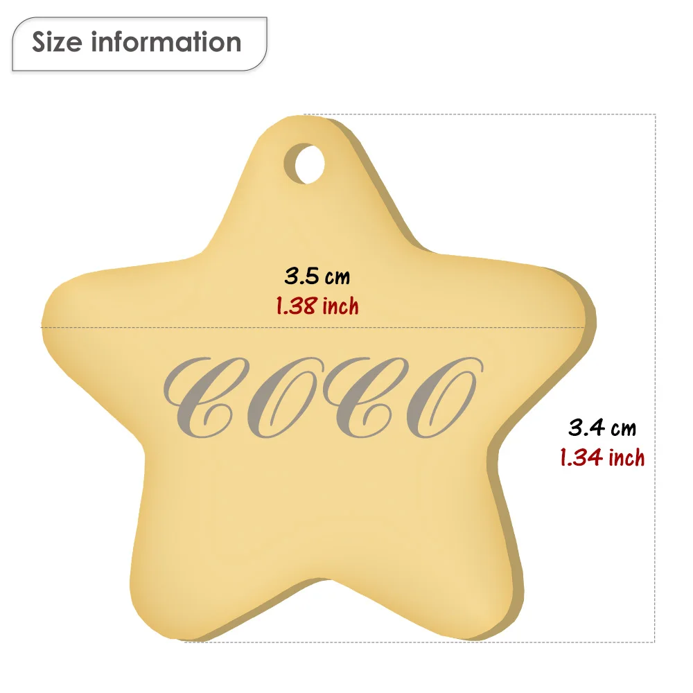 Personalized Name Star Pendant Anti-lost Pet Collar Customized Name Phone Number Engraved Nameplate Pet DIY Accessories
