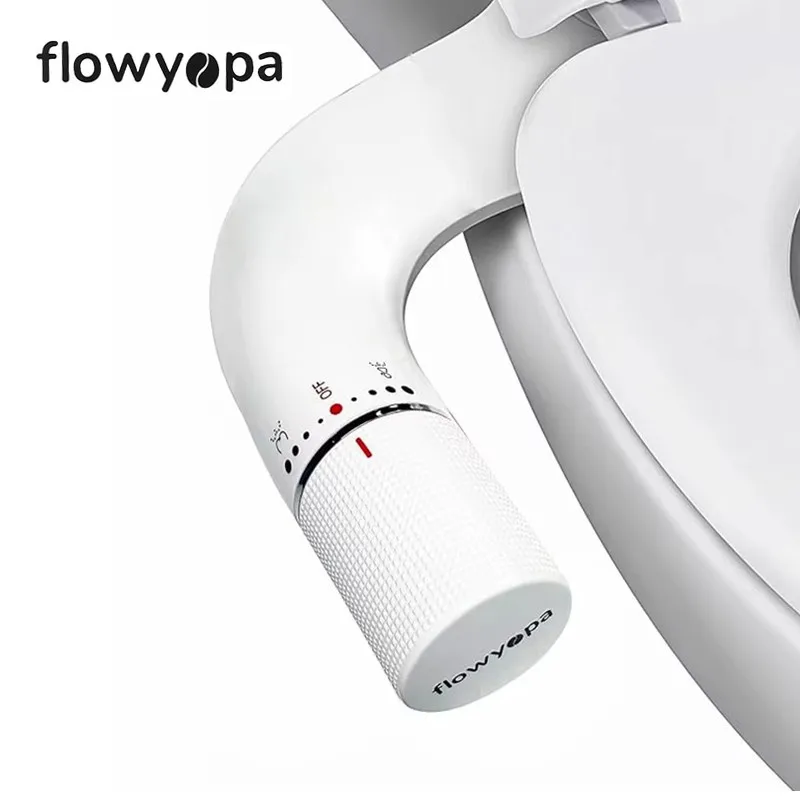 ‎FLOWYSPA Bidet Attachment Ultra-Slim Toilet Seat Attachment Dual Nozzle Bidet Adjustable Water Pressure Non-Electric Ass Spraye
