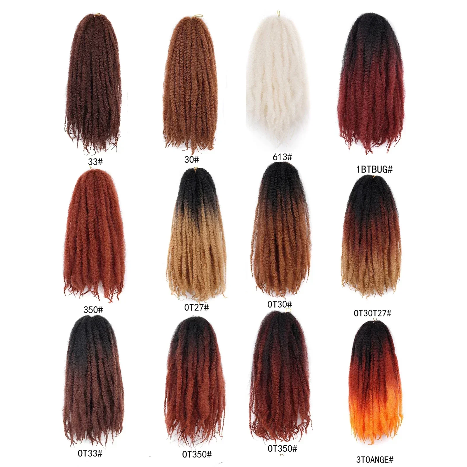 

Crochet Hair Braiding Hair Bohemian Marley Twist Braids Short Curly Synthetic Crochet Hair Extensions Afro Black Hairpiece