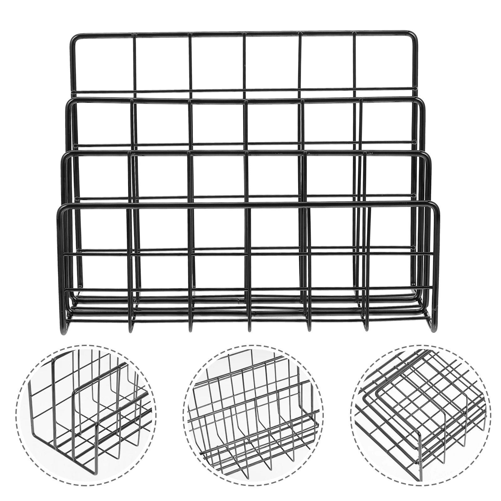 Desktop File Organizer Iron Mail Sorter For Desk Space Saving Bill Envelope Letter Holder Stand File Organizer For