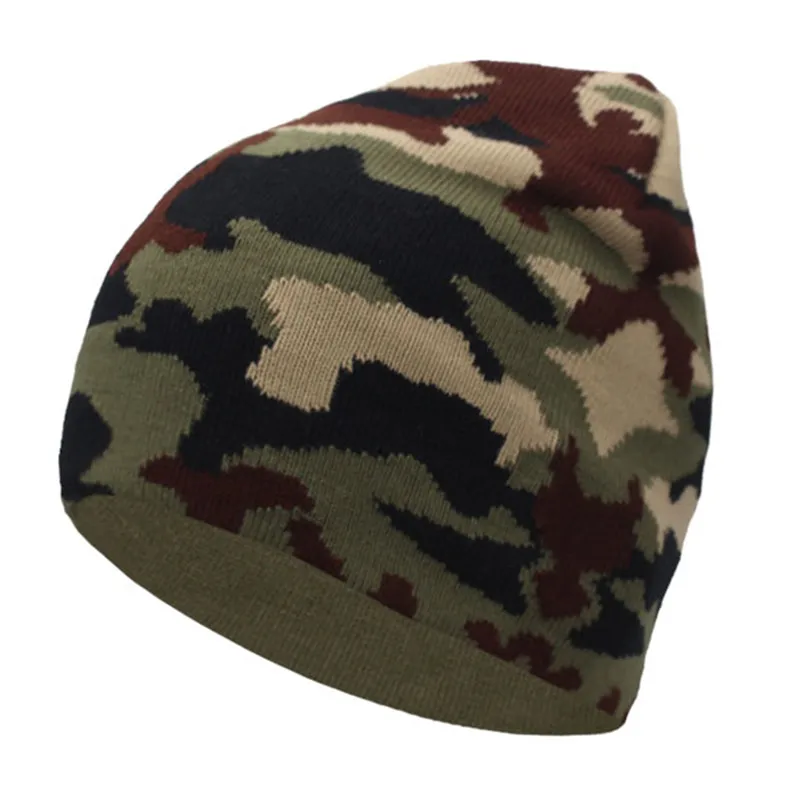 Camouflage Knitting Beanie Hats Cotton Warm Skullies Beanies Caps for Man Women Autumn Winter Wool Caps Knitted Bonnet Hats