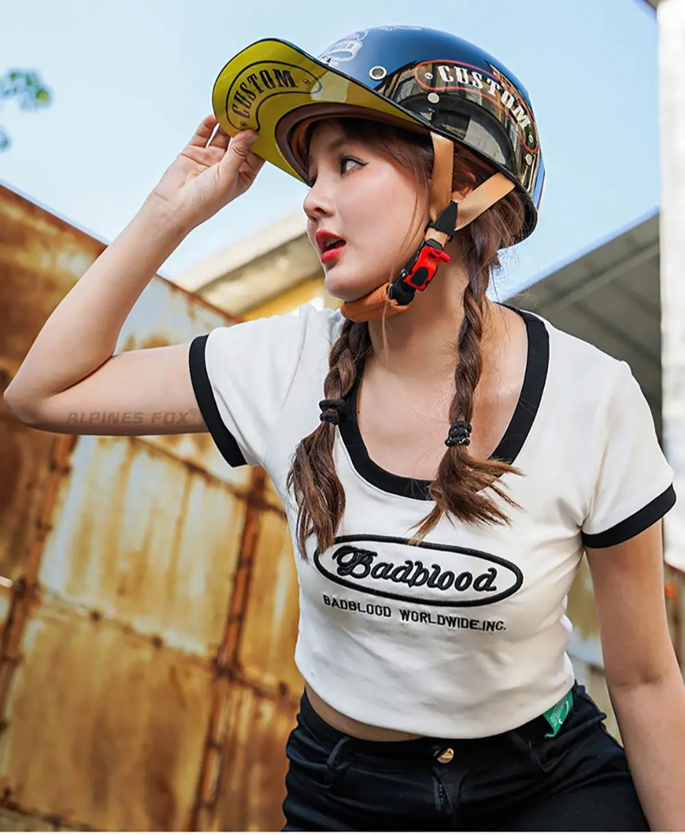 Open Face Motorcycle Helmet Vintage Retro Helmets Baseball Cap Helmet Men Women Unisex Scooter Half Face Vintage Summer Helmet