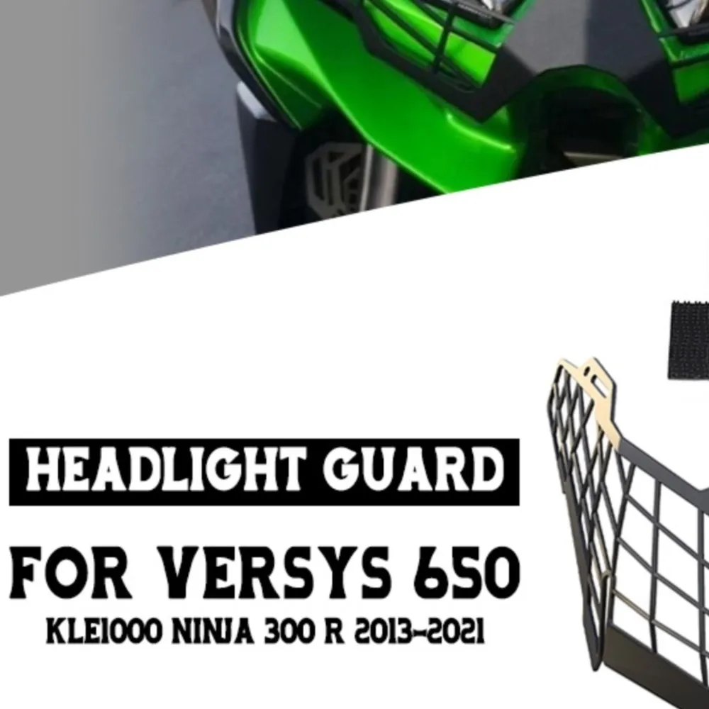 For Kawasaki VERSYS 650 KLE1000 Ninja 300 R KLE 1000 VERSYS650 Motorcycle Accessories Headlight Protector Shield Grille Guard
