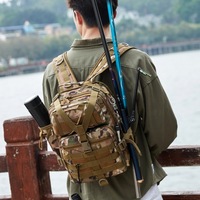 Fishing Tactical Backpack 30L Convertible, Shoulder Carry or Hiking Pack for Outdoor Trekking Travel - MOLLE Multifunctional