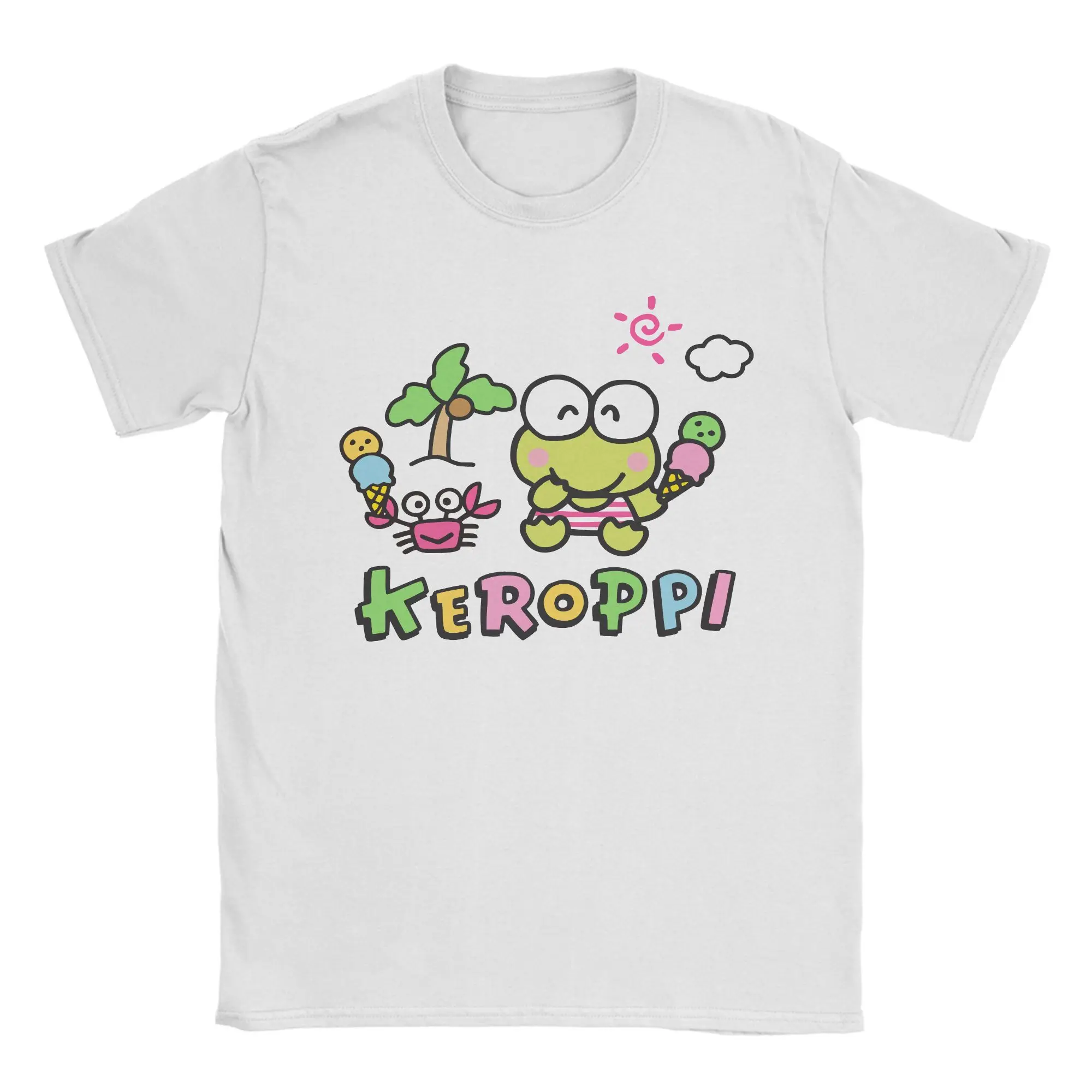 

Men's Women's T-Shirts Cartoon Keroppi Frog Amazing Fashion Street Cotton Tees Short Sleeve T Shirts Round Neck Tops Graphic