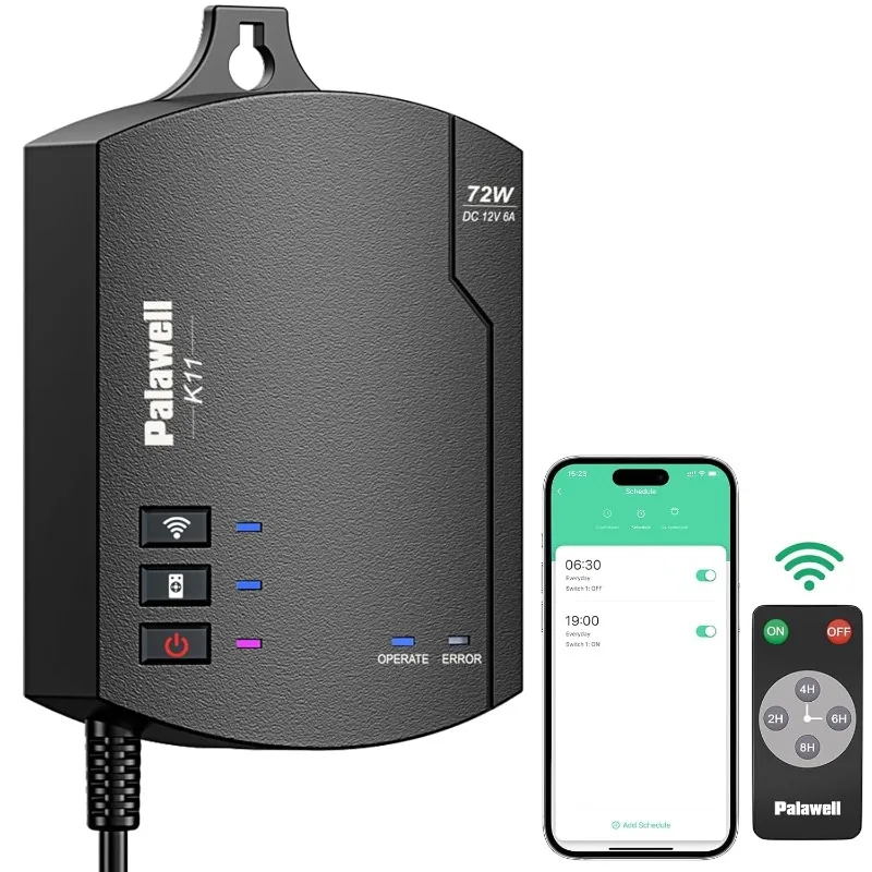 

72W WiFi Low Voltage Landscape Transformer, Outdoor Landscape Light Transformer with Timer, 120V AC to 12V DC Low Voltage Transf