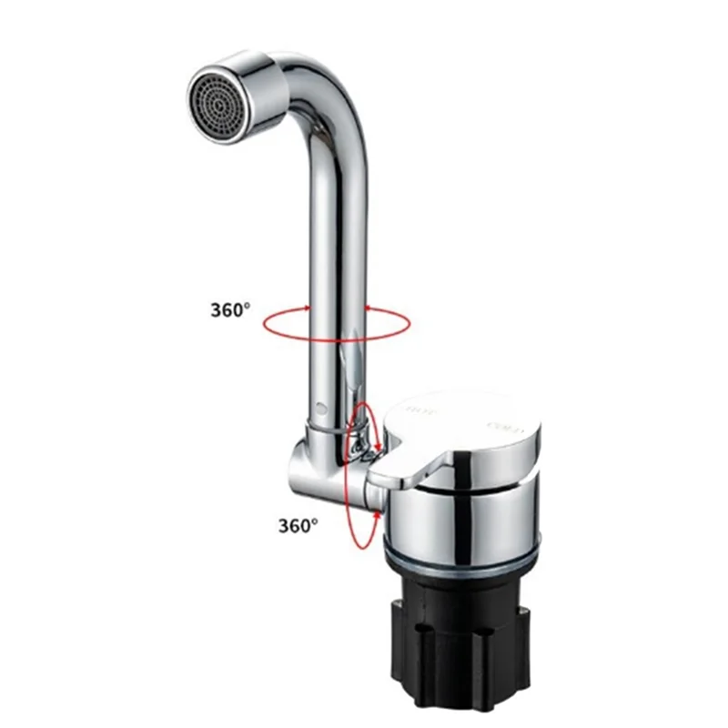 Copper Faucet High-End Folding Faucet Water Tap 360 Degree Cold Hot Water Faucet for Marine Boat Yacht 1003