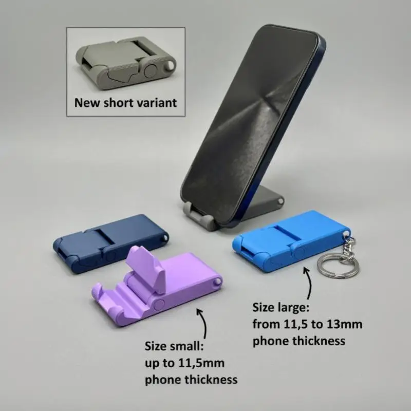 1pcs Portable Keychain Phone Stand Mini Foldable Mobile Phone Holder Pocket Desktop Bracket Hands‑Free For Smartphone
