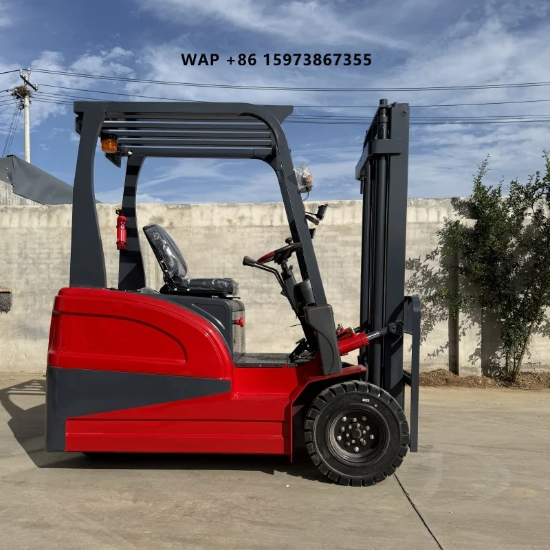BITA Mini Electric Forklift Three-Wheeled Hydraulic Lift Stacker Hydraulic Side Shifter Solid Tire Warehouse Elevator New Energy