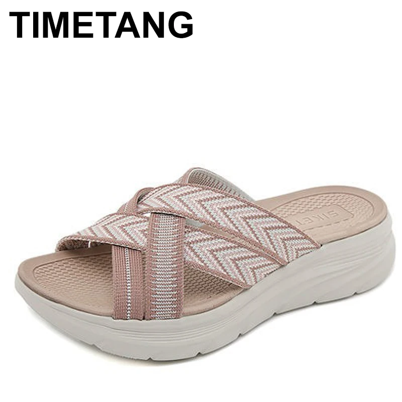 Summer New Women's Sandals Lightweight Fashion Casual Sports Style Comfortable Rubber Band 5CM Thick Sole