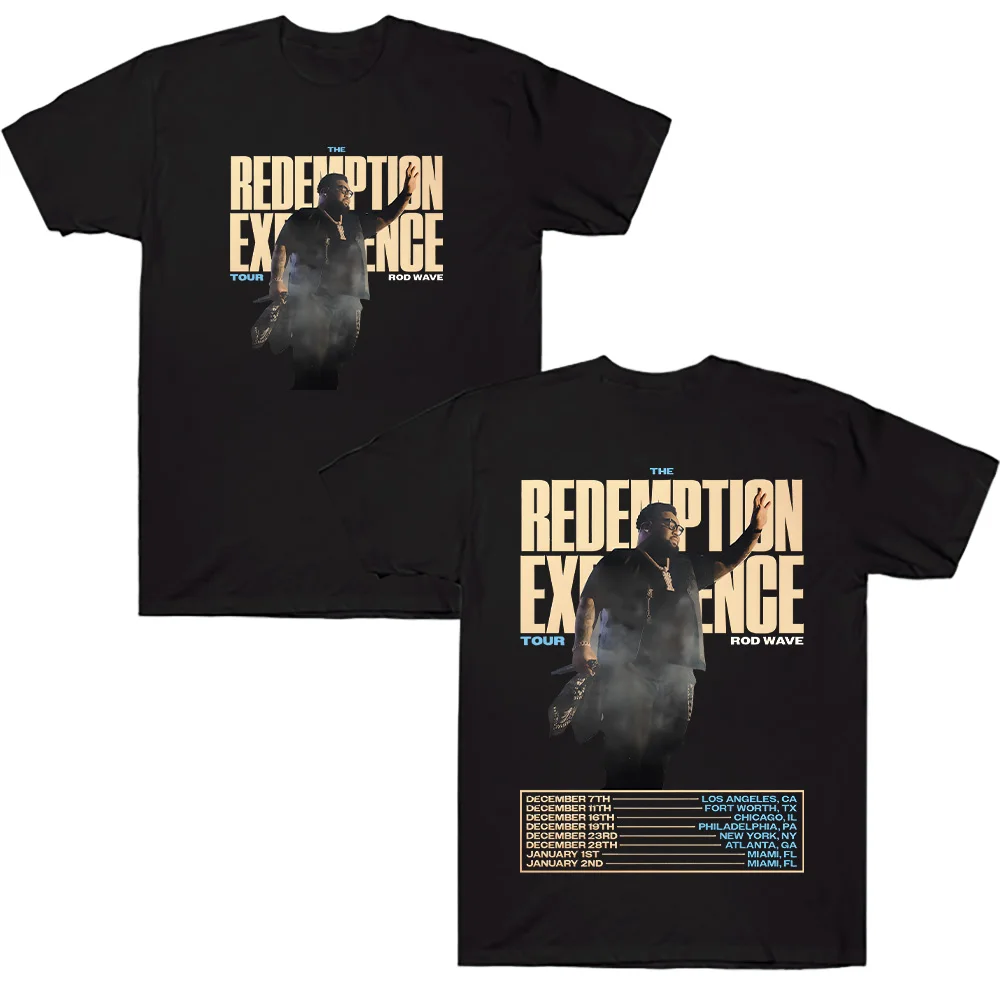 Rod Wave Redemption Tour 2025-26 T-shirt Hot Rapper Men Women Vintage Hip Hop Streetwear Cotton Short Sleeve Crewneck Casual Tee