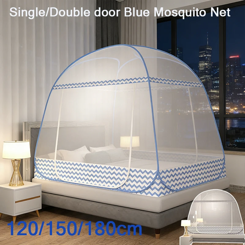 1pc No-Installation Mongolian Yurt Wire Mosquito Net,360° All-Round Mosquito Protection,Foldable Summer Tent Mosquito 모기장 특대형