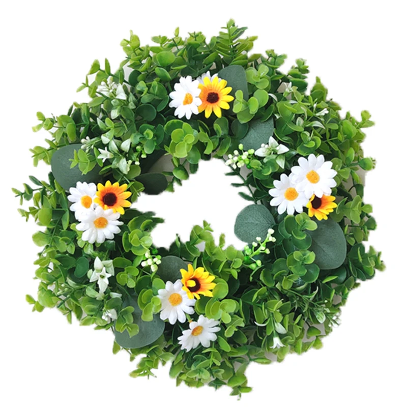 Simulated Wreath Home Decoration Spring Summer Artificial Green Plant Grass Garlands Indoor Door Window Wall Hanging Ornaments