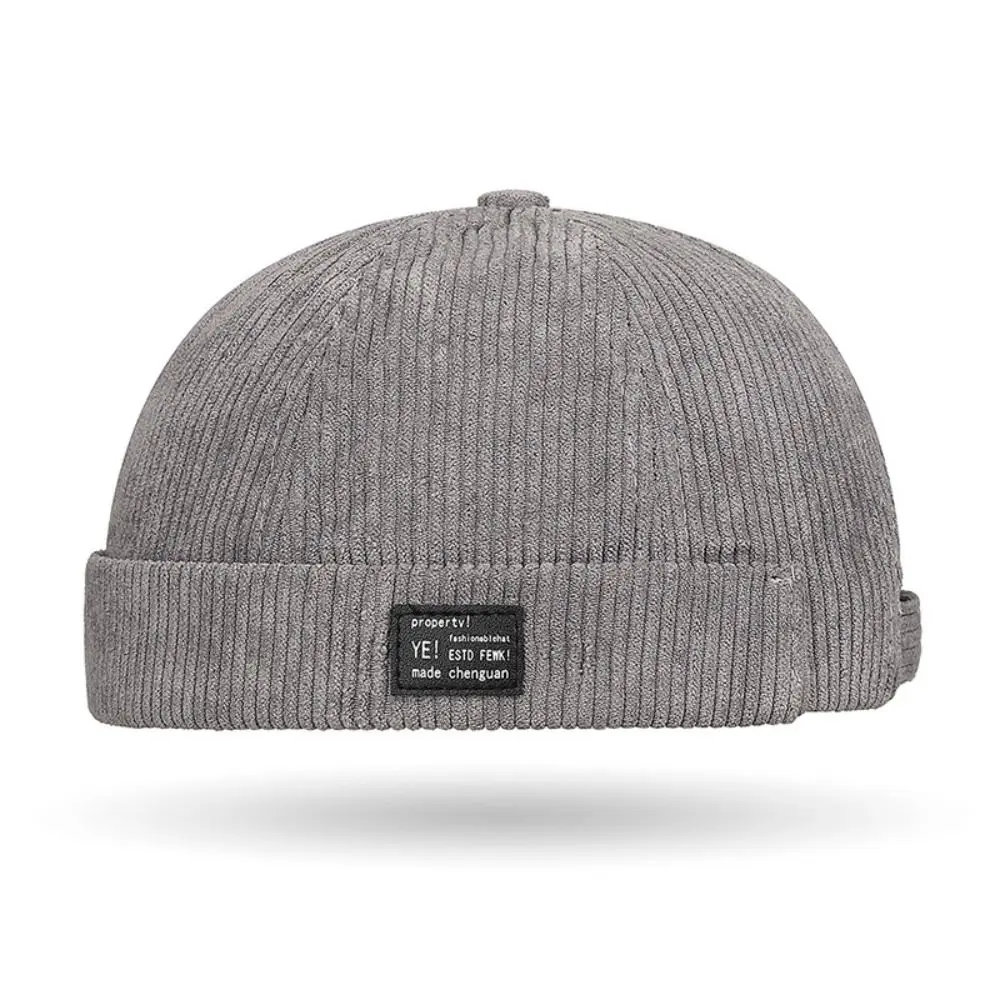 Fashion Solid Color Vintage Docker Cap Adjustable Round Dome Melon Cap Retro Soft Landlord Hat Unisex 4