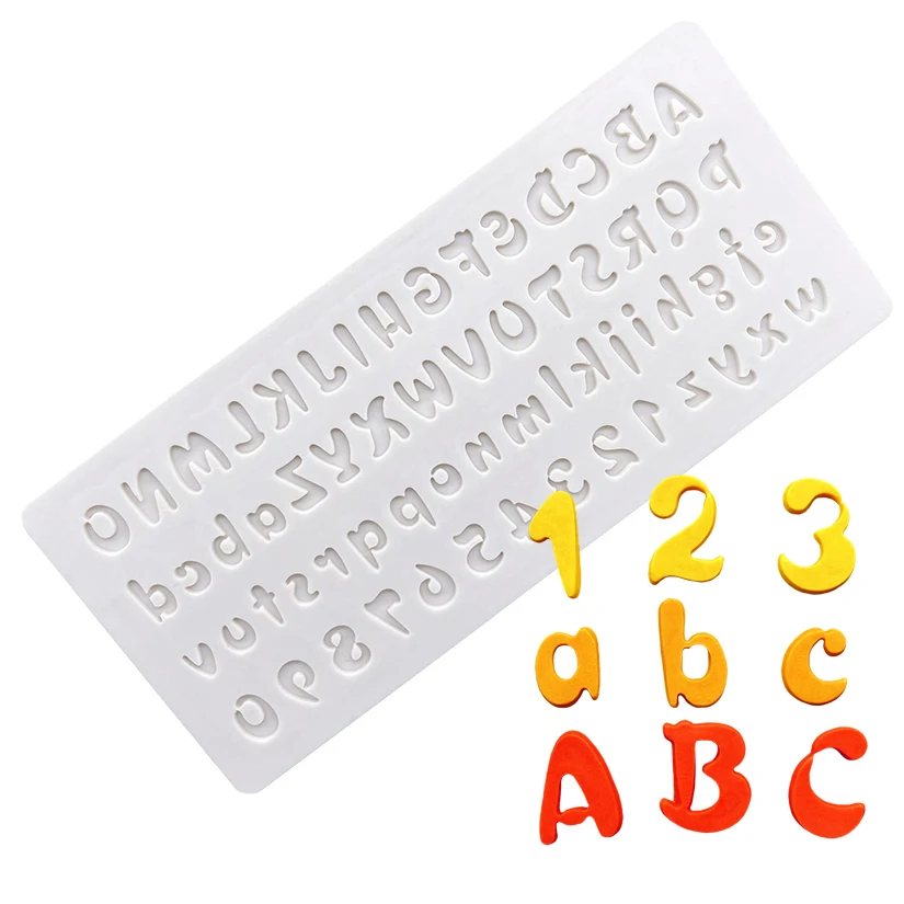 Alphabet Number Silicone Cake Baking Mold Sugarcraft Chocolate Cupcake Baking Mould Resin Tools Fondant Cake Decorating Tools