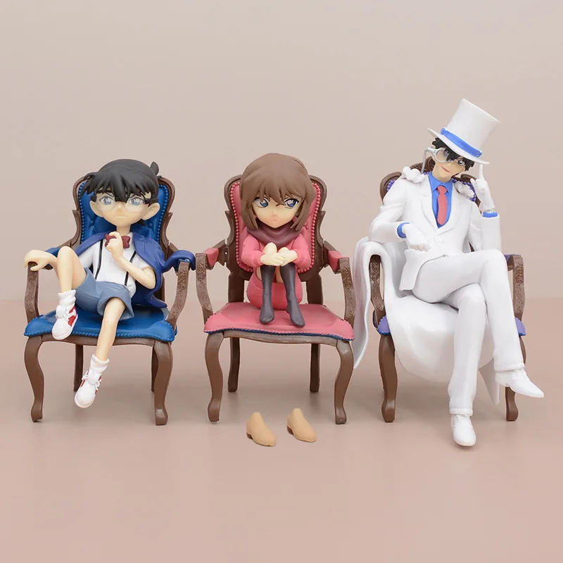 

12-15cm Detective Conan Anime Figure Model Conan Haibara Ai Kuroba Kaito Gk Statue Desktop Decoration Collection Ornament Toy