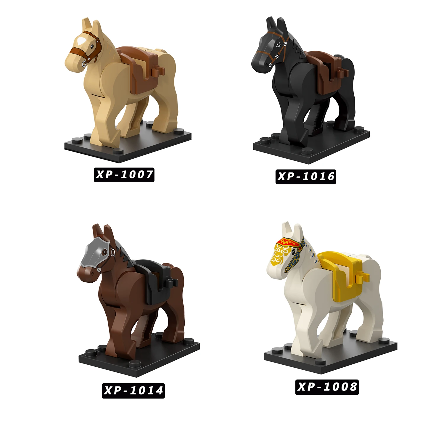 MOC Military War Horse Suitable For Mini-Figurines Building Blocks Accessories Boys Children's Toys Gift