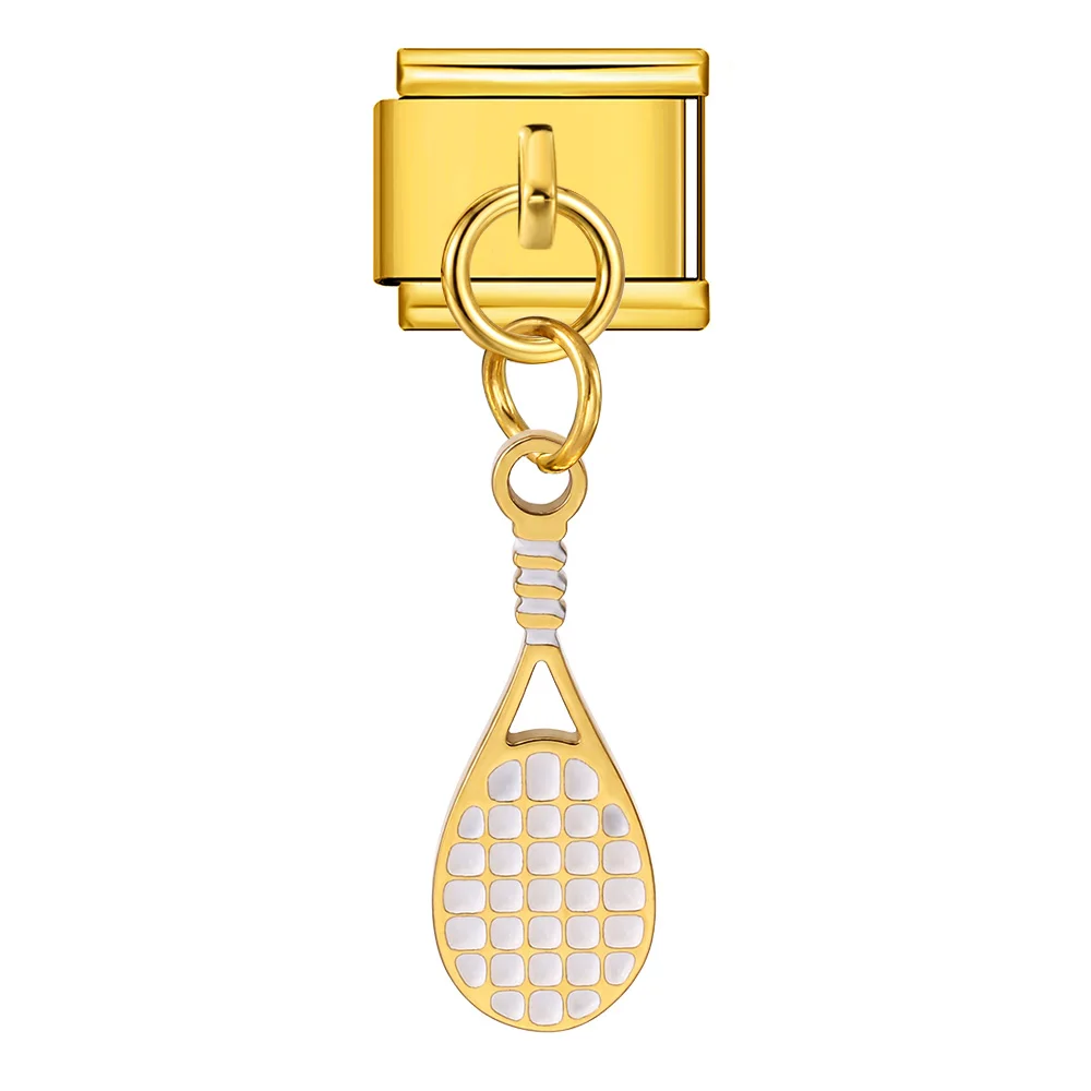 URING Farbiger Emaille-Badminton-Federball-Boxstiefel-Italienischer Charm-Anhänger für 9mm Armbänder DIY Edelstahl-Schmuckherstellung – Detail 5