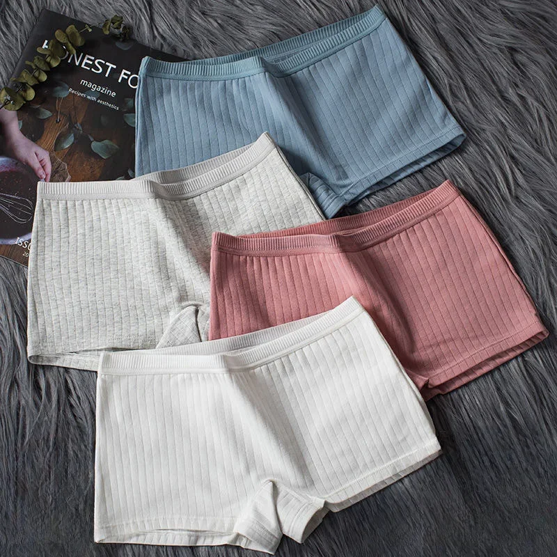 Solid Color Comfort Boxer Briefs Women's Boxer Briefs Cotton Women's Safety Pants Women's Seamless Briefs