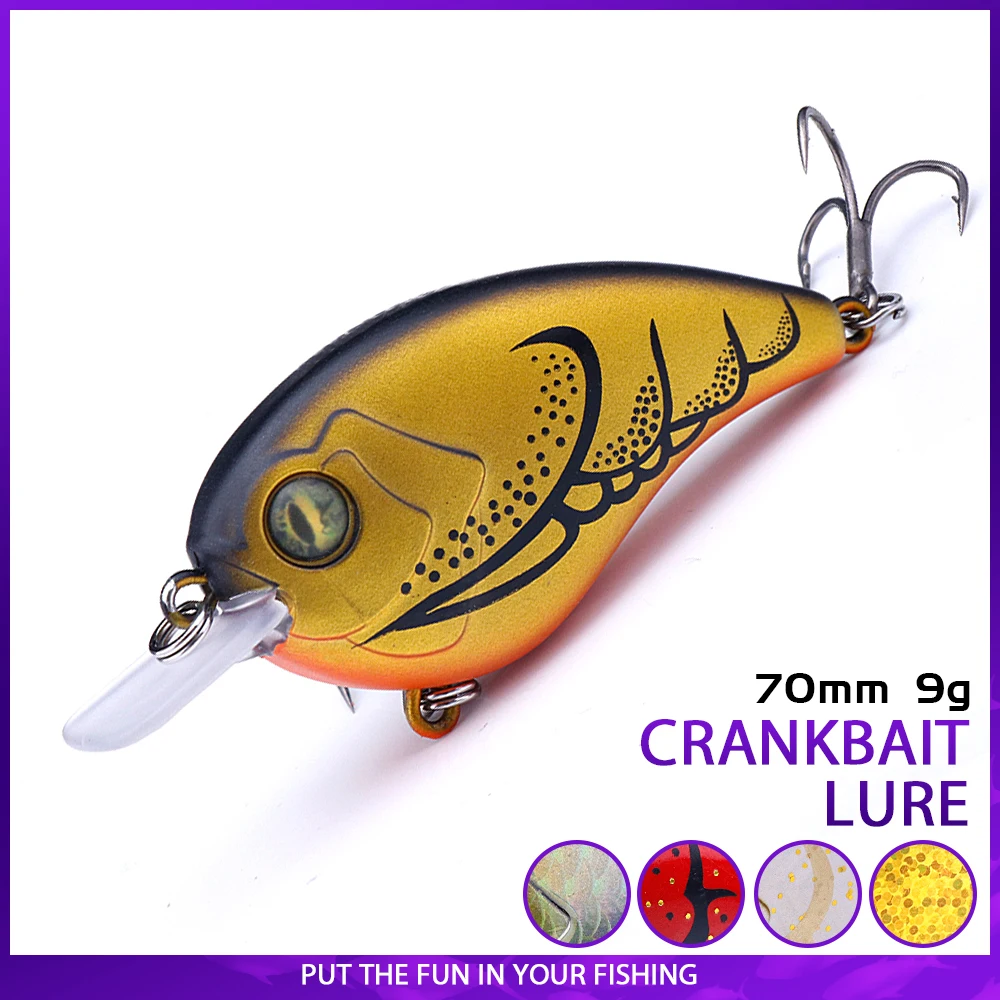 70mm 9g Long Casting Crankbait Minnow Fishing Lure Rattling Lifelike VIB Pesca Floating Artificial Bionic Bait for Trout Perch