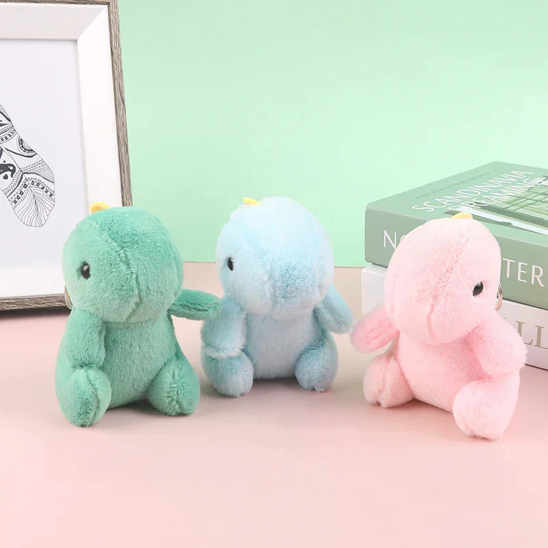Simpatico dinosauro peluche ciondolo animale cartone animato bambola di pezza morbida portachiavi zaino borsa per auto portachiavi decorazione regalo per bambini
