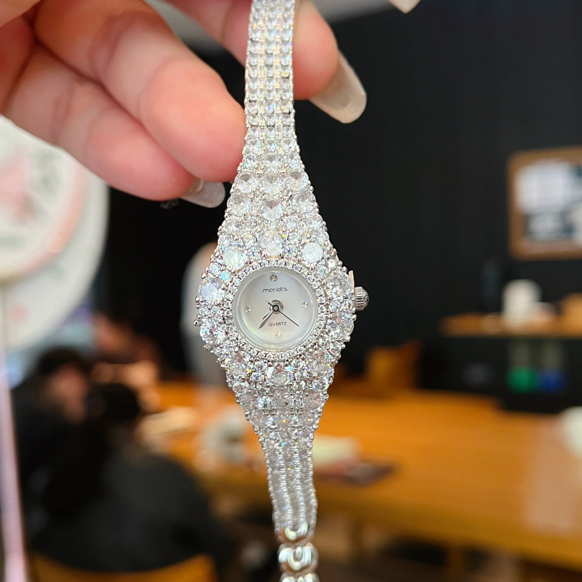 女性腕時計女の子のためのクォーツリロイ-mujer-スライバーフルダイヤモンドジルコンインレイ-orologio-レディースヴィンテージ腕時計クリスタルスタイル時計