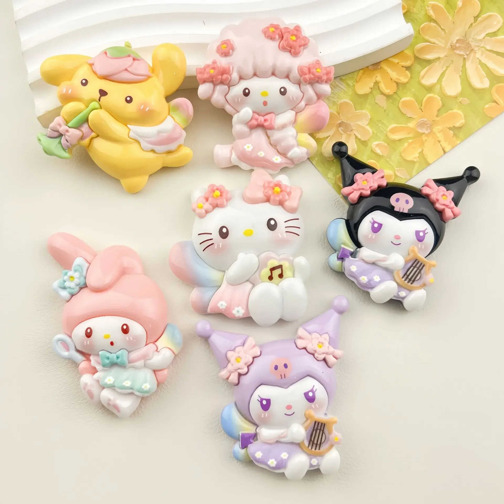 Miniso Daka Music Sanrio Diy كريم اللثة الراتنج اكسسوارات قضية الهاتف المحمول دبوس الشعر الثلاجة ملصق مواد المجوهرات