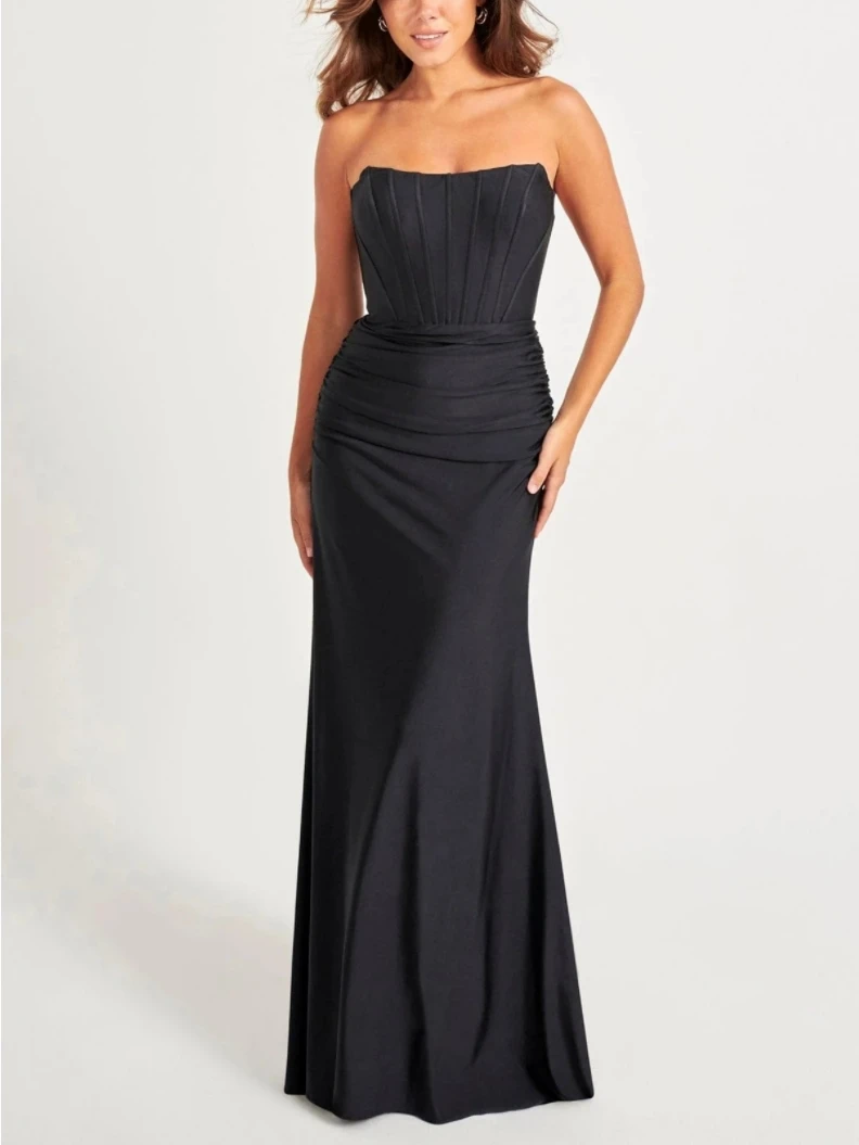 

Sheath Strapless Formal Evening Dress Backless Prom Dresses Party Wear Dress vestidos de noche فساتين السهرة