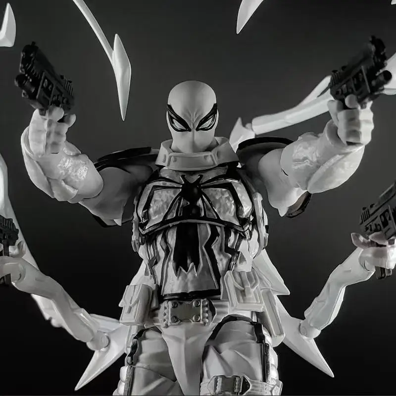 Agent Anti-Venom Amazing Yamaguchi Joint Mobility Figure Model Toy Venomverse Venom Symbiote Spider-Man Collection Ornament Gift