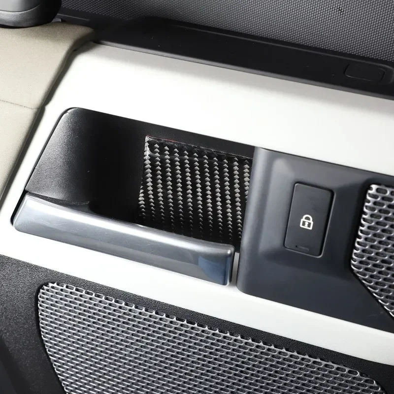 

Soft Carbon Fiber Car Inner Door Bowl Cover Trim Sticker Interior Car Accessories For Land Rover Defender 110 130 2020-2024