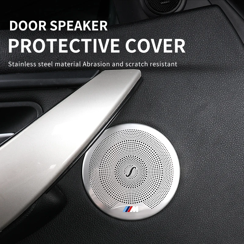 4PCS Car Door Audio Speaker Cover For BMW X3 G01 X4 G02 F30 F32 F33 F36 3GT Stainless Steel Door Loudspeaker Protective Stickers