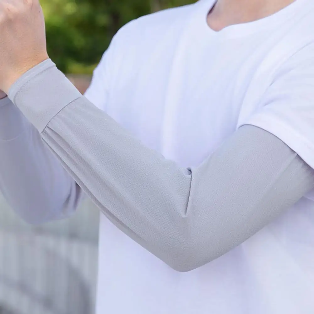Summer Arm Sleeves Sun Uv Protection Ice Silk Sleeve Running Driving Arm Cover Men Women Loose Sleeves Sports Outdoor Arm Cuffs