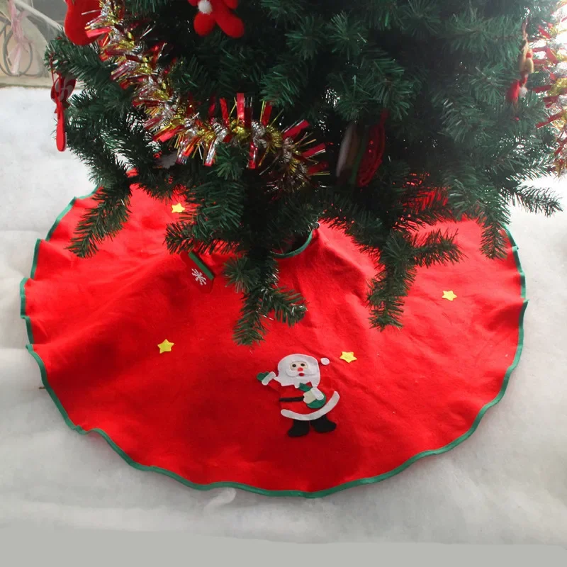 

Y236 Christmas Decorations For Home Straight Edge 90CM Non-Woven Tree Skirt Aprons Decoration