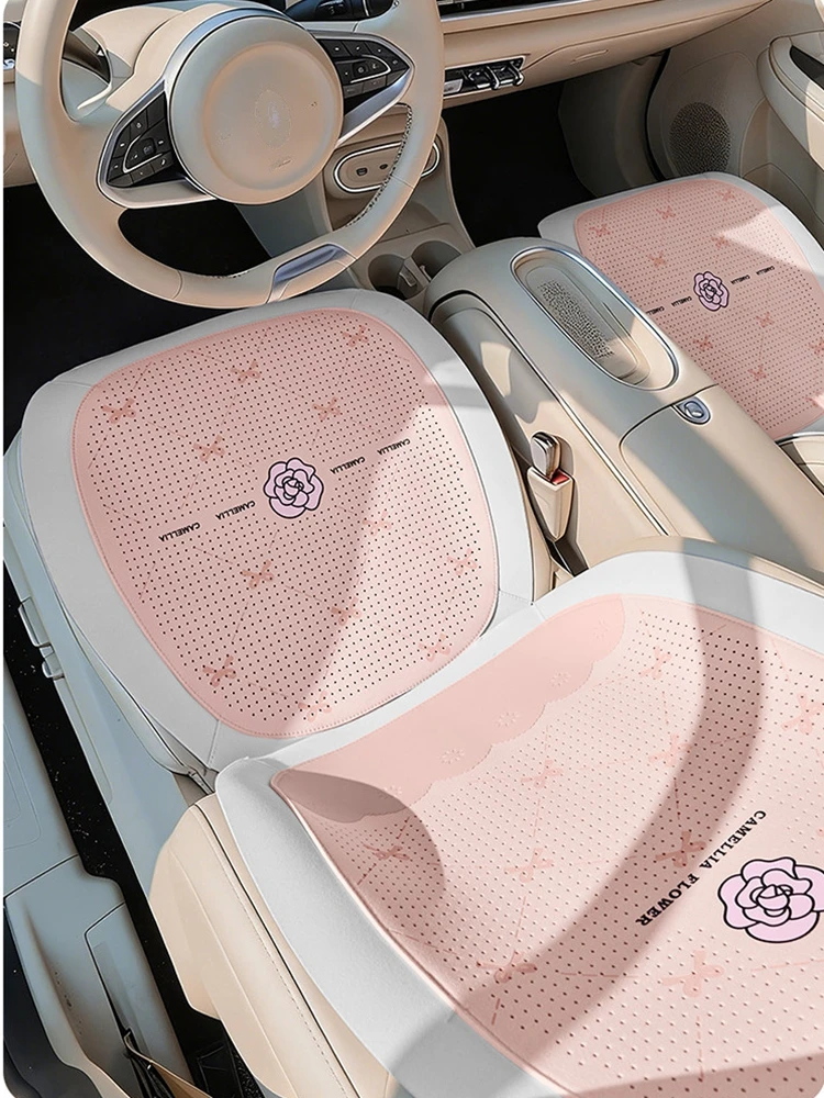 2026 Universal Four Seasons Suede Saddle Breathable Mesh  Summer Luxury Lady Auto Car Seat  Cushion Cover Mat