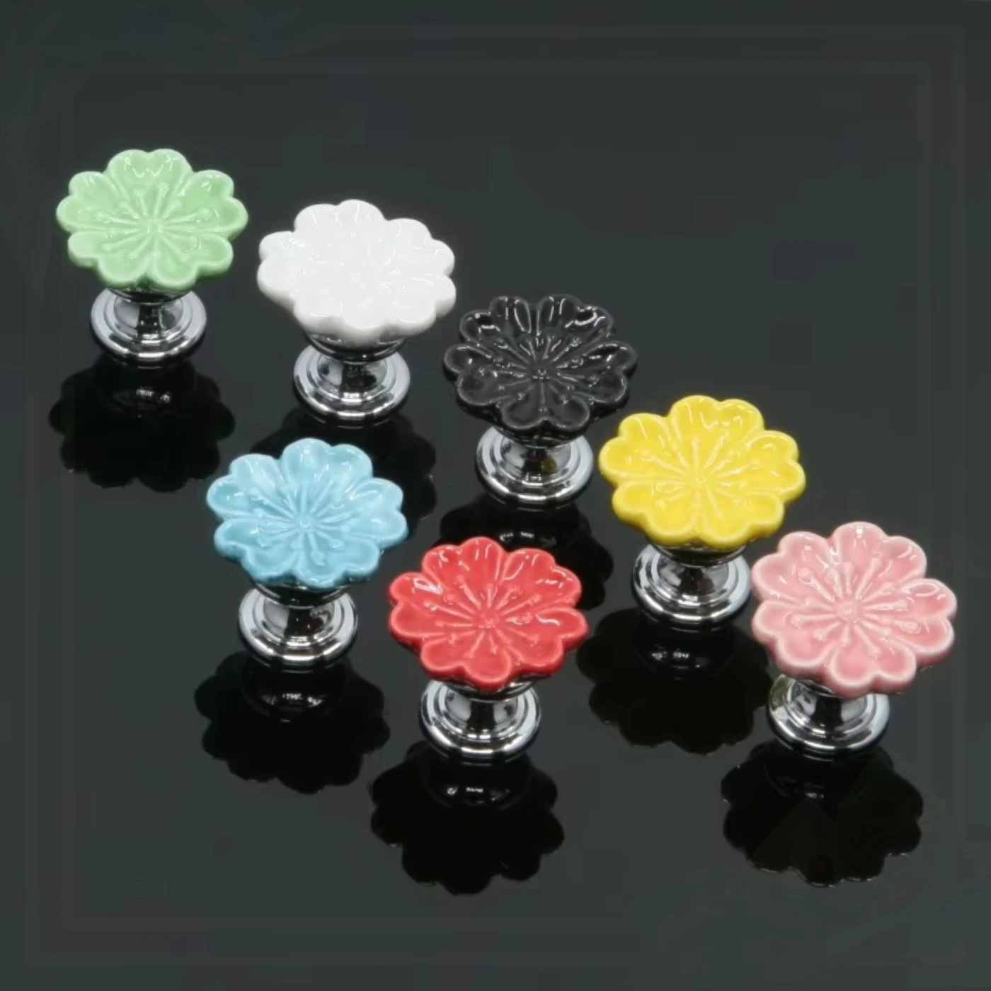 Puxador de armário redondo vintage com design europeu de orquídea para gavetas de guarda-roupa de armário de cozinha