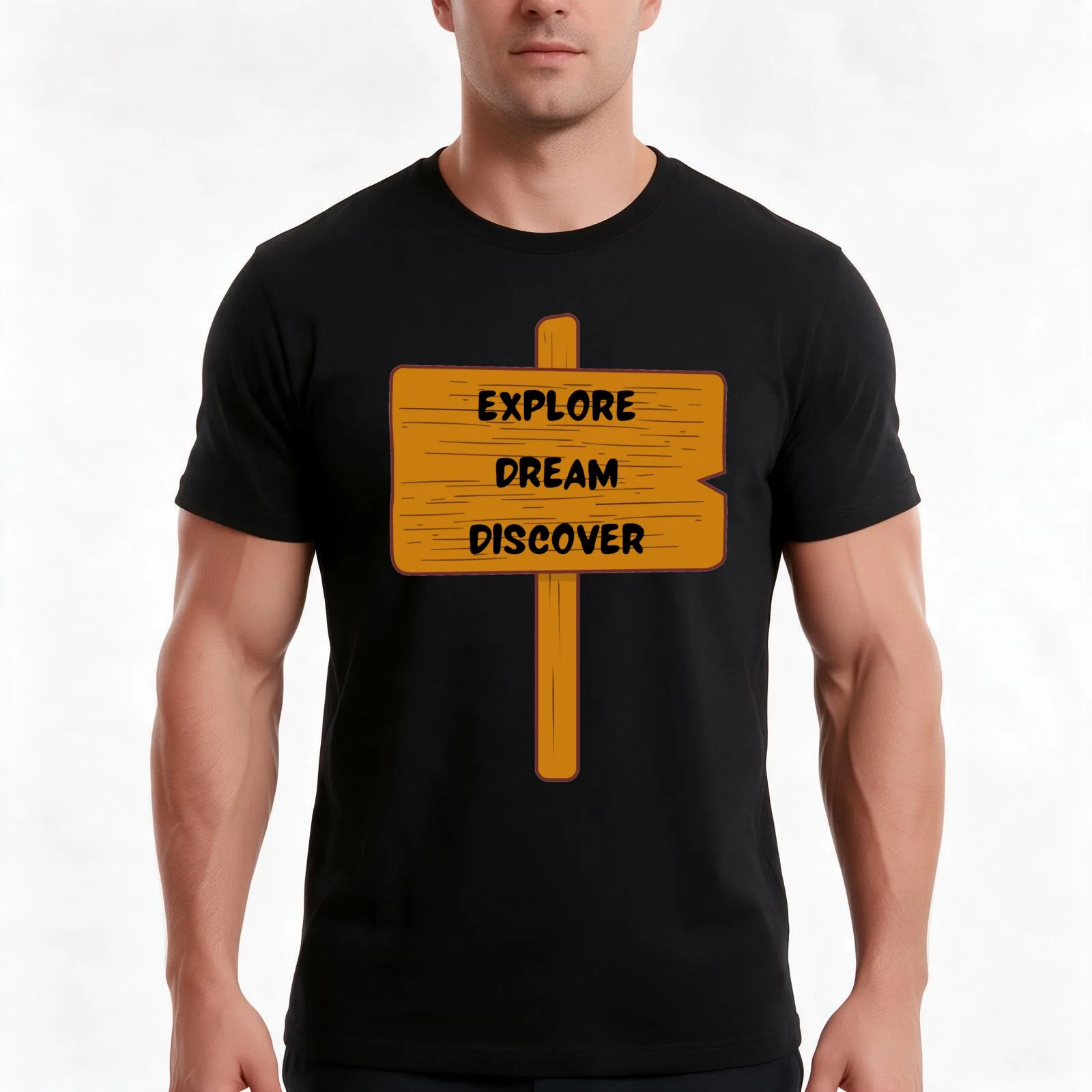 Explore Dream Discover T-Shirt, Summer Casual Cotton Tee, Oversized Streetwear Tops, Vintage Graphic Print, Unisex Men Women